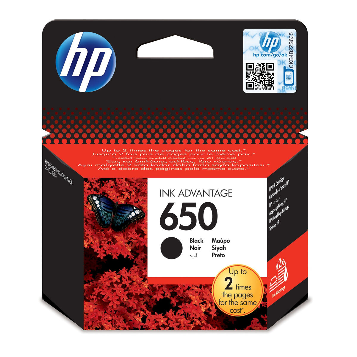 HP 650 - Ink Cartridge Original - Black - 13,5 ml