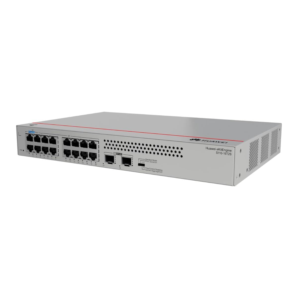 HUAWEI S110-16T2S 16x10/100/1000BASE-T ports 8xGE SFP ports built-in AC power fanless eKit