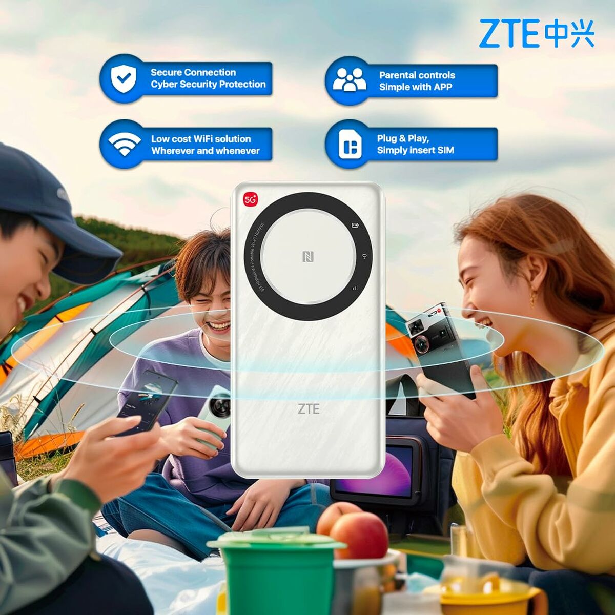 ZTE U30 AIR routeur sans fil Bi-bande (2,4 GHz / 5 GHz) Blanc