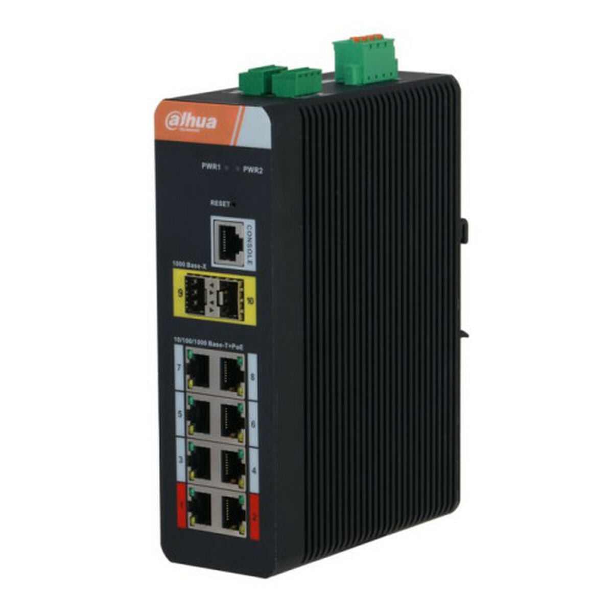 DAHUA- Switch industriel 8 ports PoE 1Gbps, 2 uplink SFP