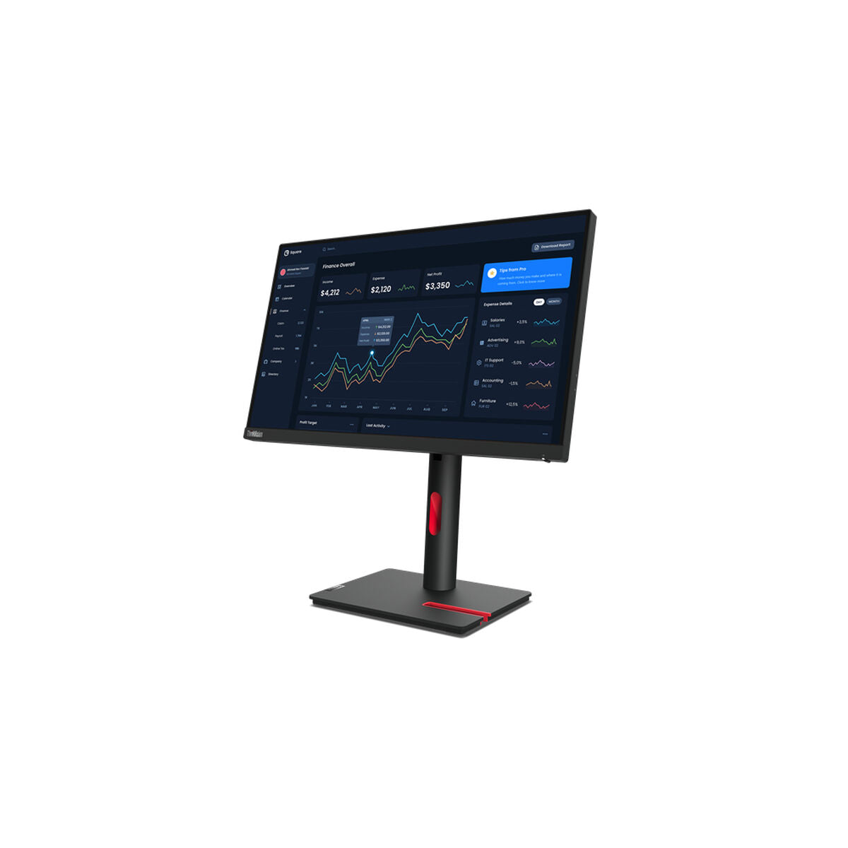 LENOVO ThinkVision T22i-30 21.5p FHD HDMI DP VGA 4xUSB-A - ThinkRed