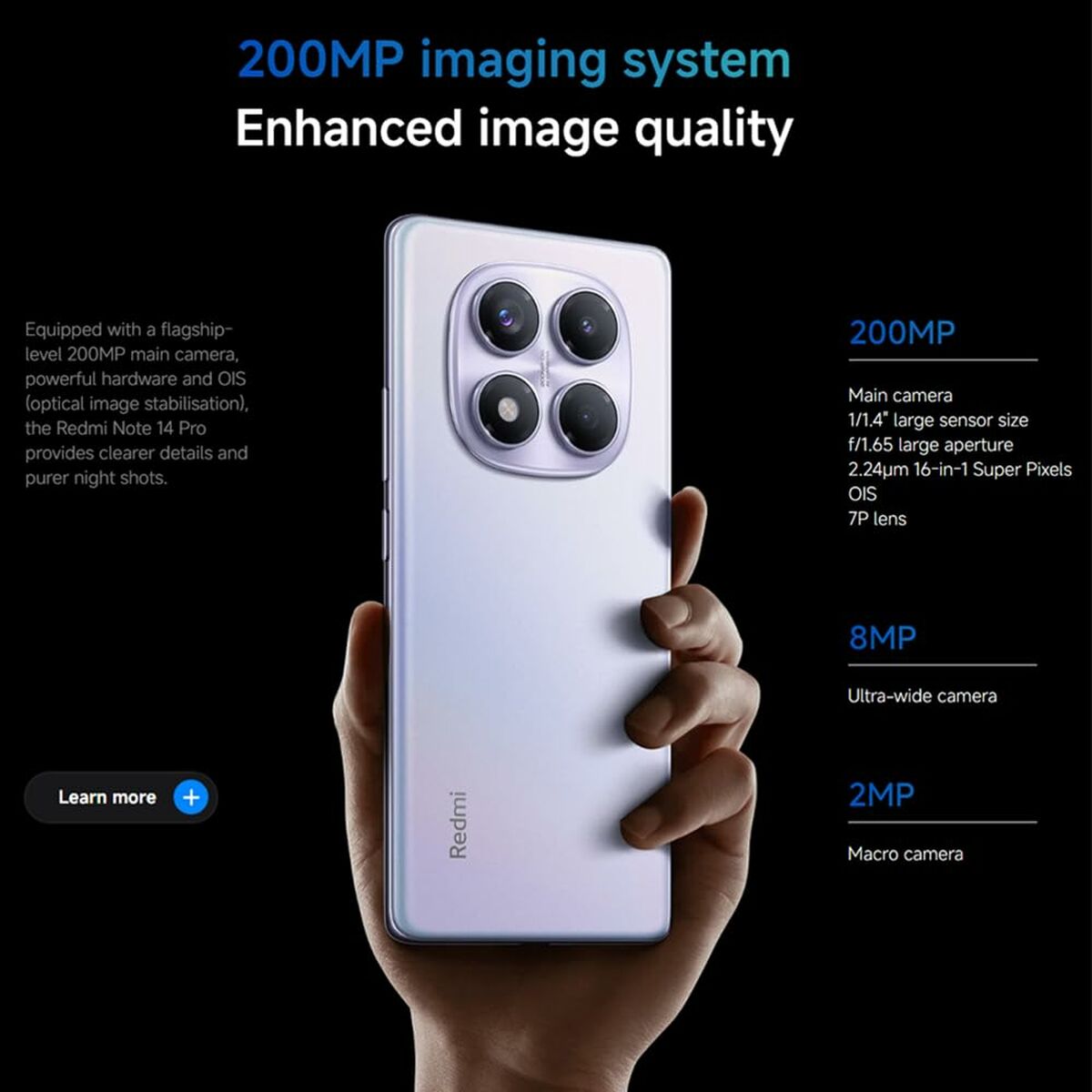 Xiaomi Redmi Note 14 Pro 5G (Double Sim - 6.67", 512 Go, 12 Go RAM) Violet
