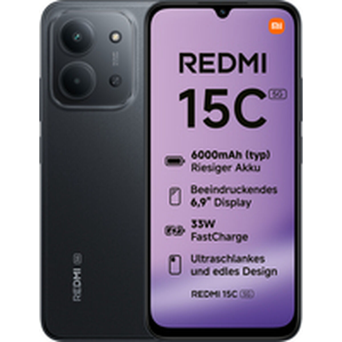 Xiaomi Redmi 15C 5G (6.9'' - 128 Go, 4 Go RAM) Noir