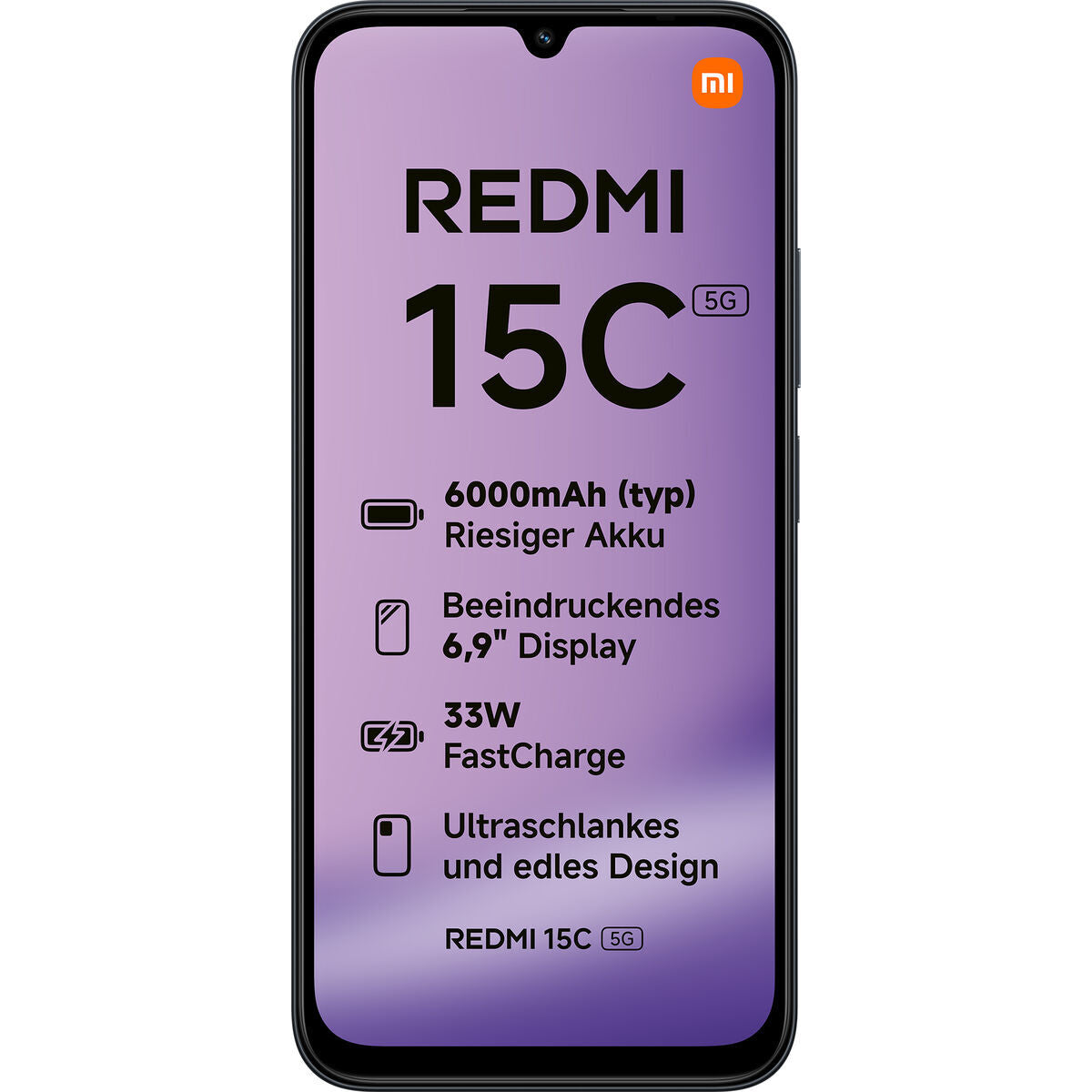 Xiaomi Redmi 15C 5G (6.9'' - 128 Go, 4 Go RAM) Noir