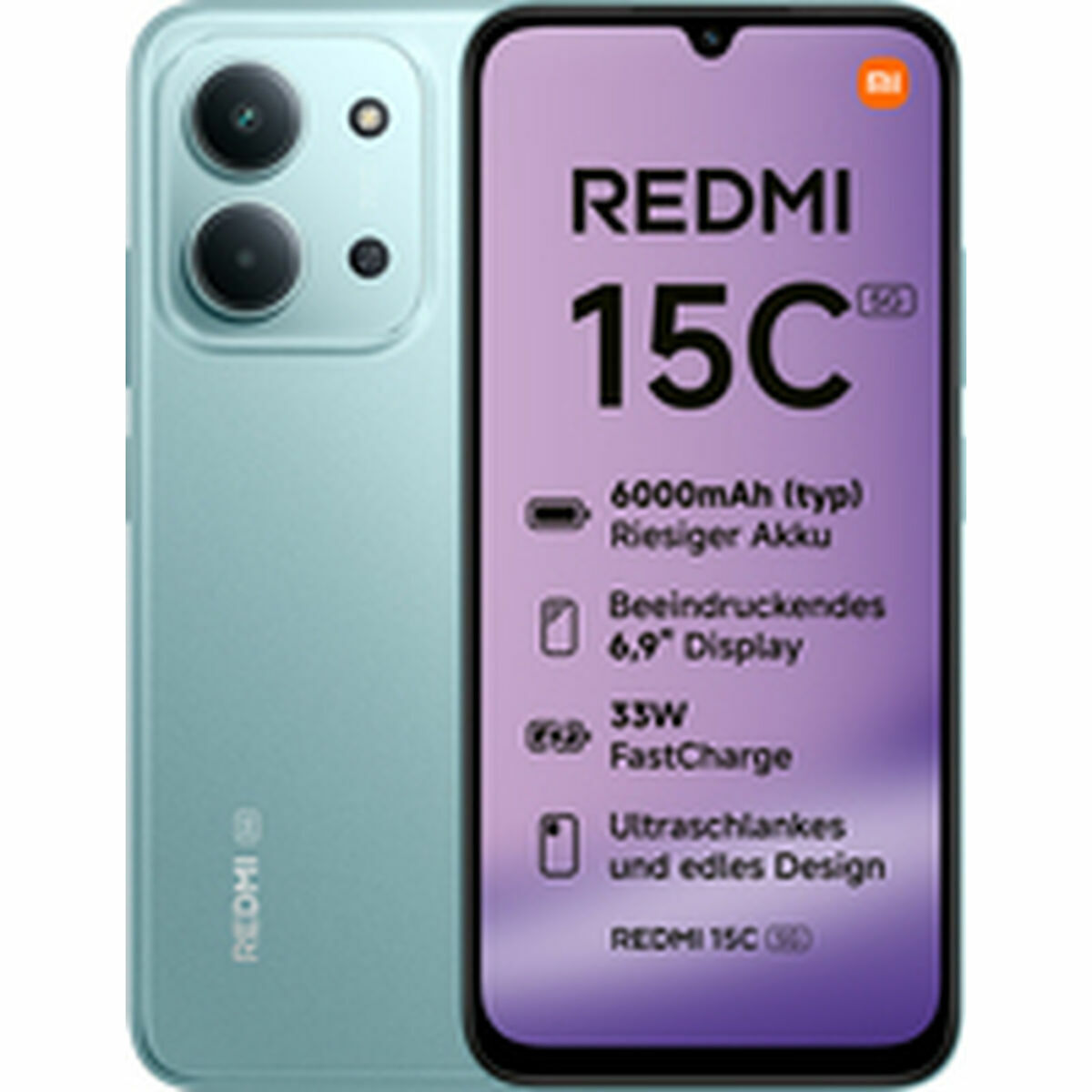 Xiaomi Redmi 15C 5G (6.9'' - 128 Go, 4 Go RAM) Vert