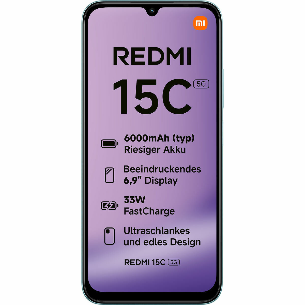 Xiaomi Redmi 15C 5G (6.9'' - 128 Go, 4 Go RAM) Vert