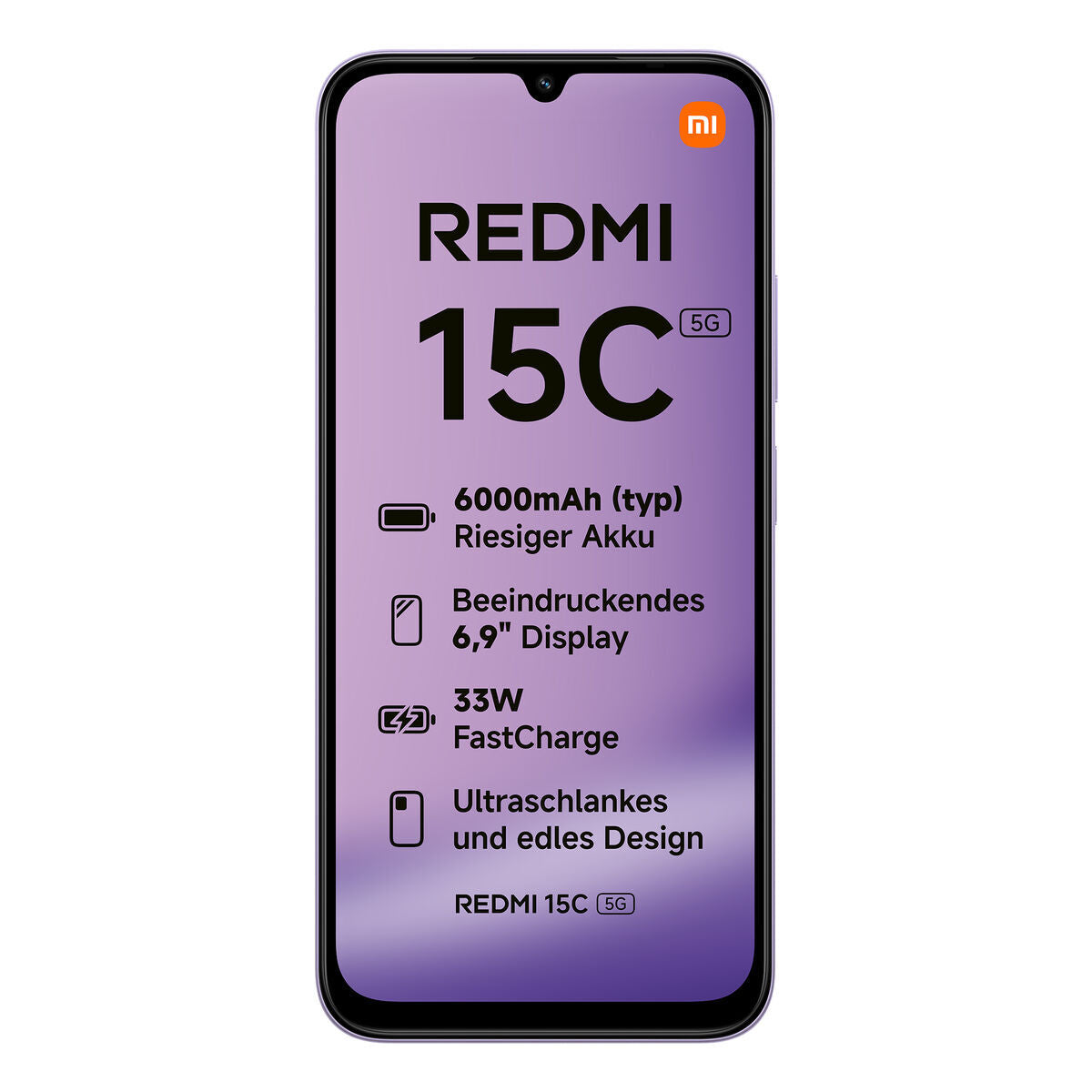 Xiaomi Redmi 15C 5G (6.9'' - 128 Go, 4 Go RAM) Violet