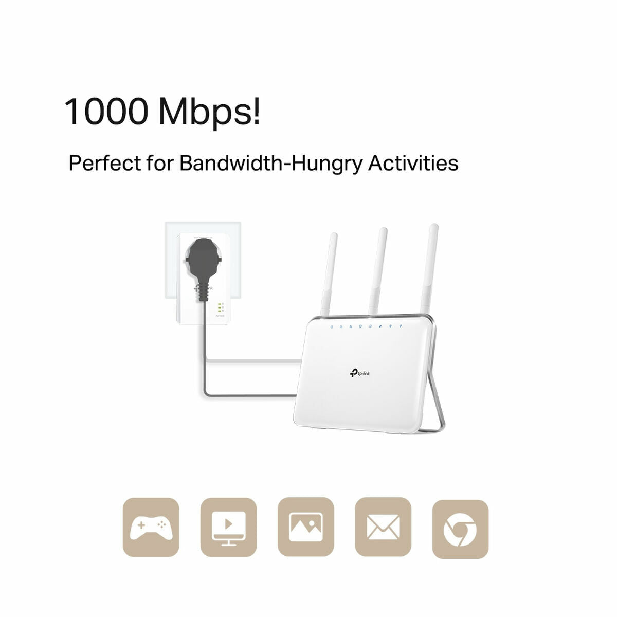 TP-LINK AV1000 Gigabit Passthrough Powerline Adapter