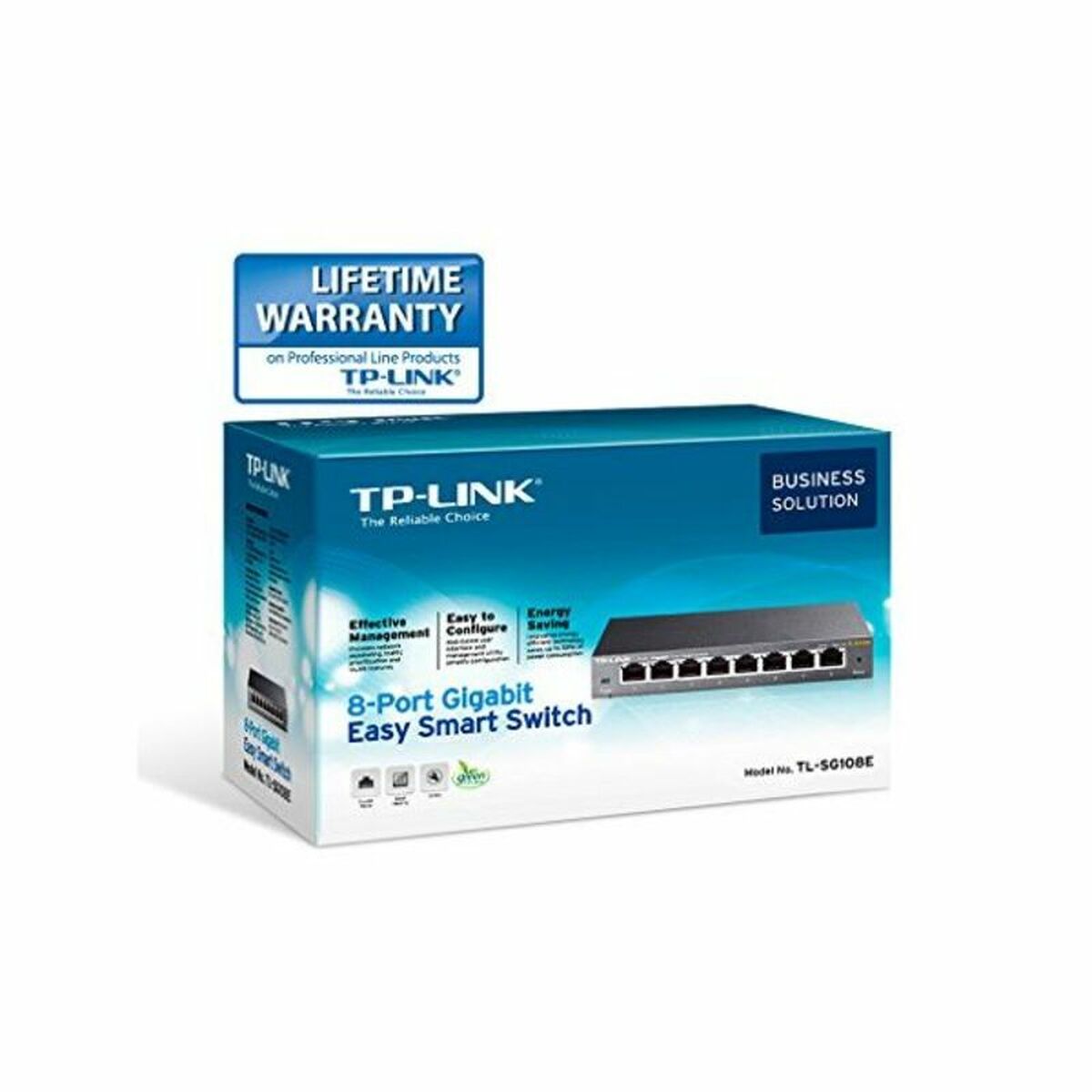 TP-LINK 8-Port Gigabit Easy Smart Switch 8 10/100/1000Mbps RJ45 ports MTU/Port/Tag-based VLAN QoS IGMP Snooping