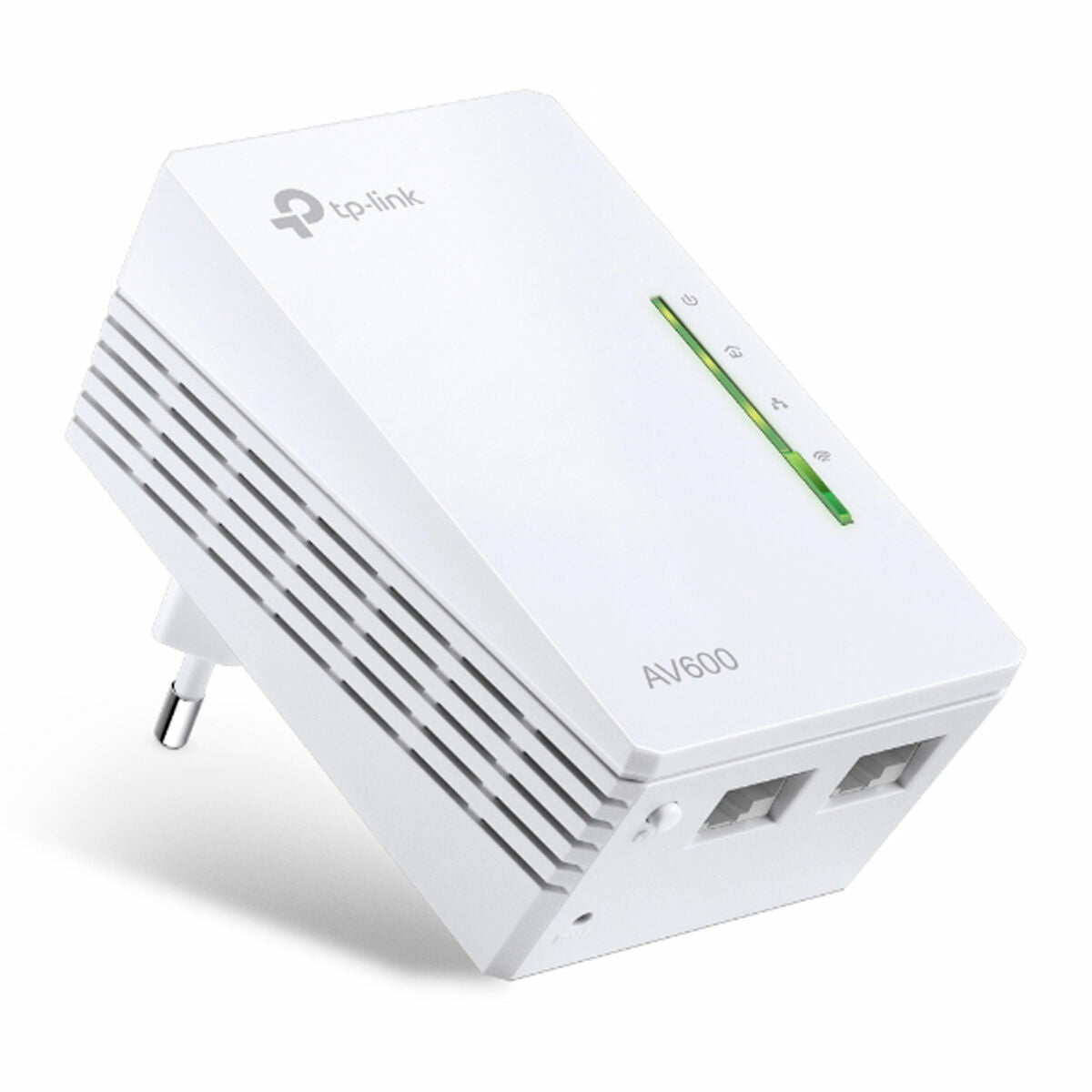 TP-LINK AV600 2-port Powerline WiFi Extender 500Mbps Powerline datarate 300Mbps wireleses N Plug and Play 2 fast ethernet port