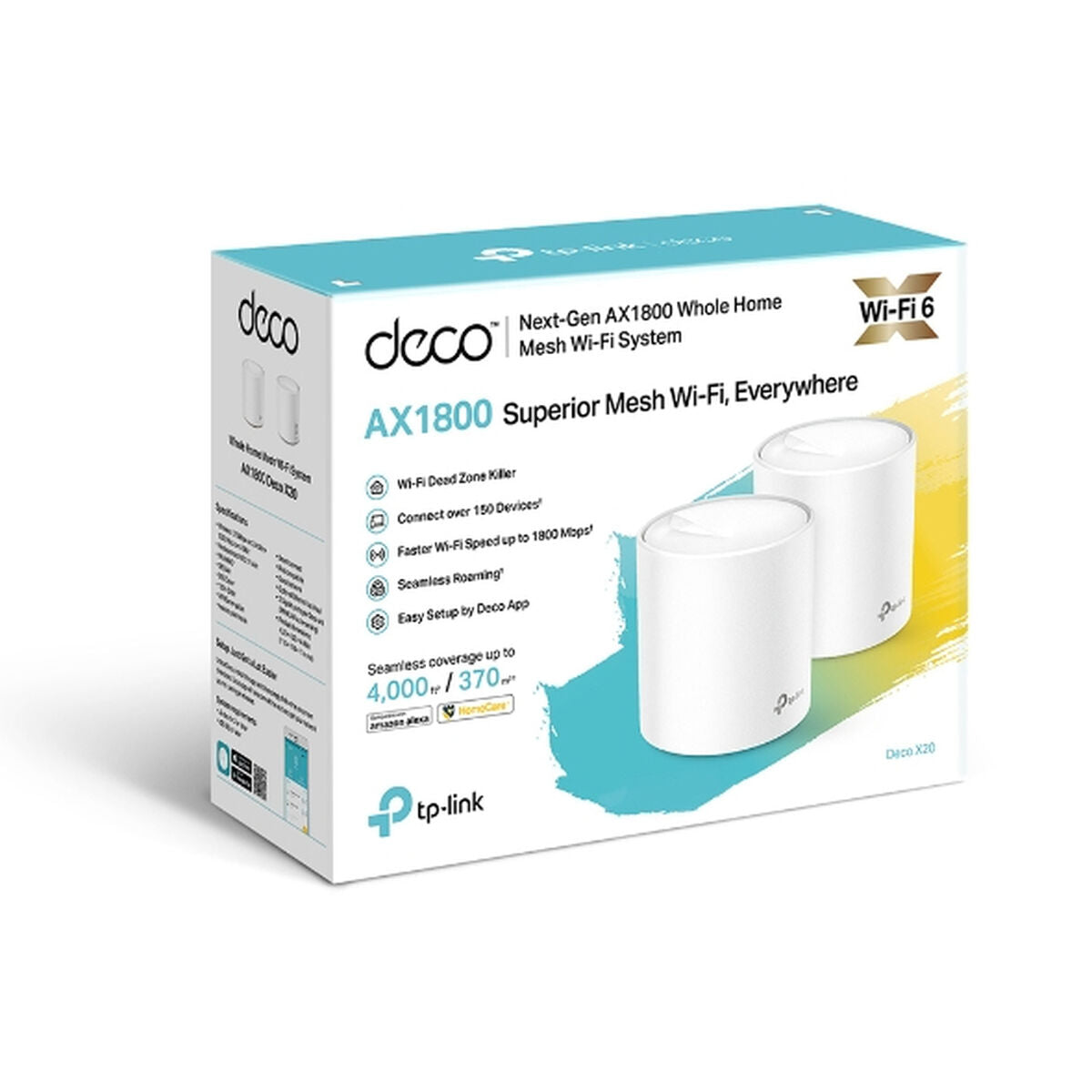TP-Link Deco X20 (2-pack) Bi-bande (2,4 GHz / 5 GHz) Wi-Fi 5 (802.11ac) Blanc Interne