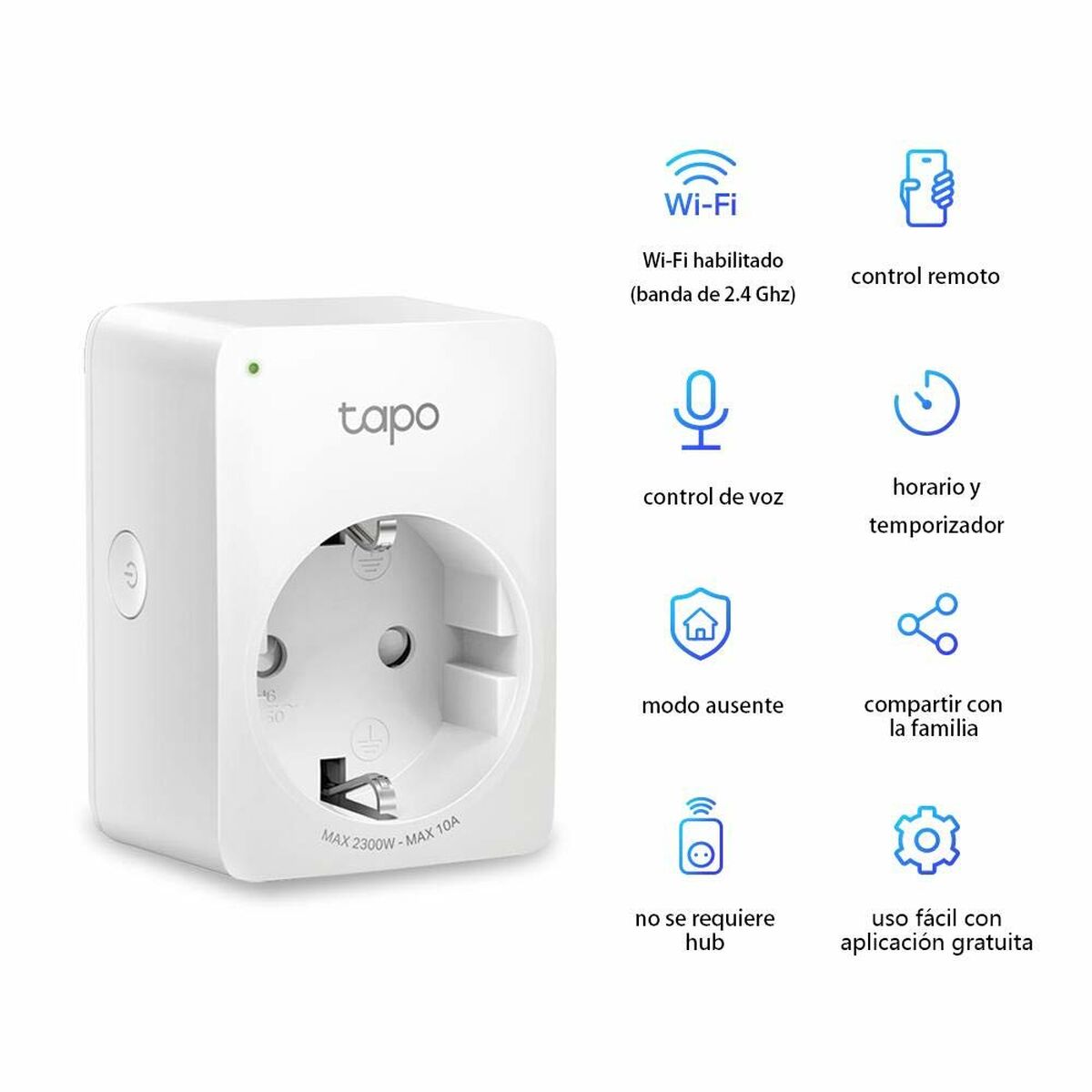 TP-Link Tapo P100 Prise Intelligente Wi-Fi Intérieure Contrôle de Prise Sans Fil
