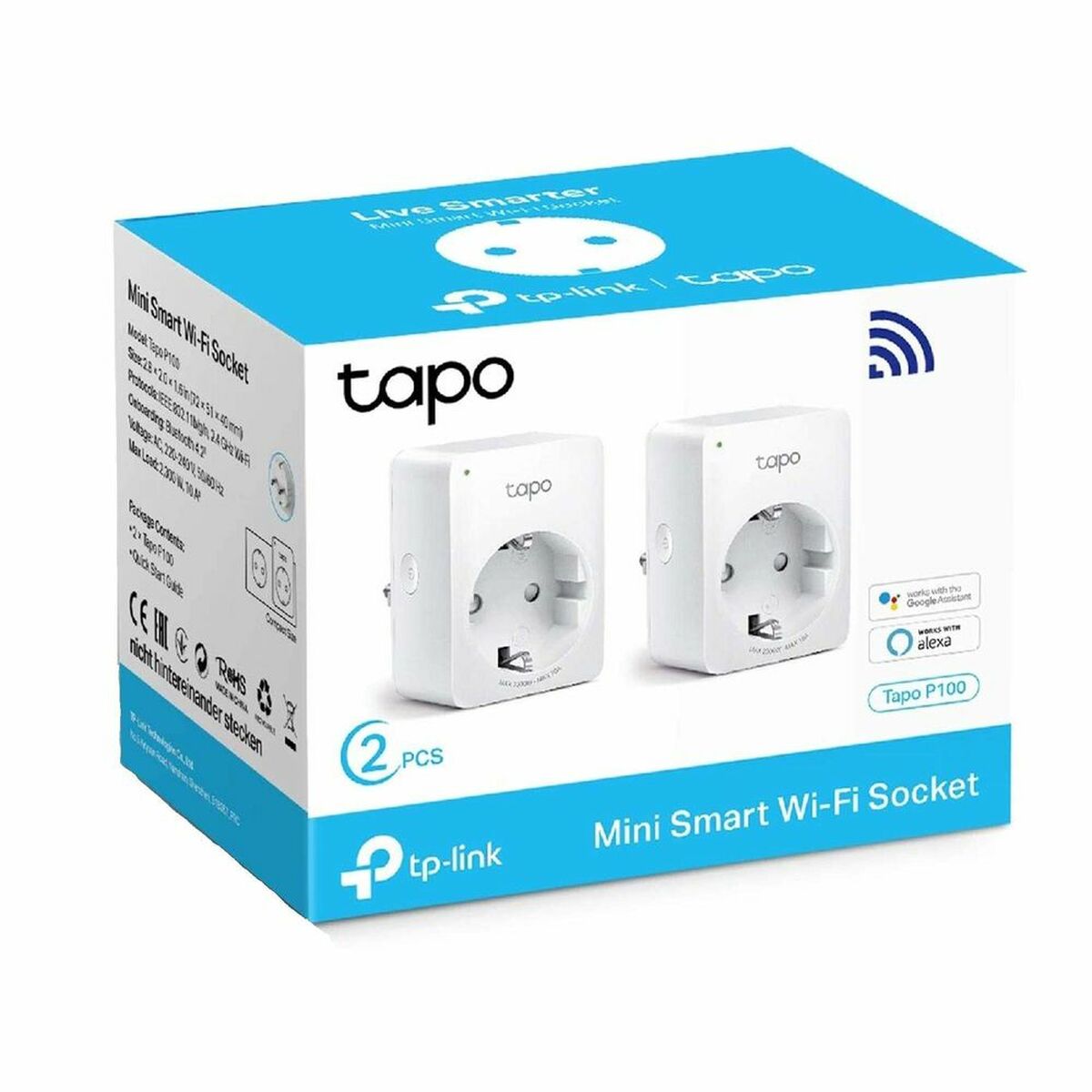 TP-Link Tapo P100 Prise Intelligente Wi-Fi Intérieure Contrôle de Prise Sans Fil