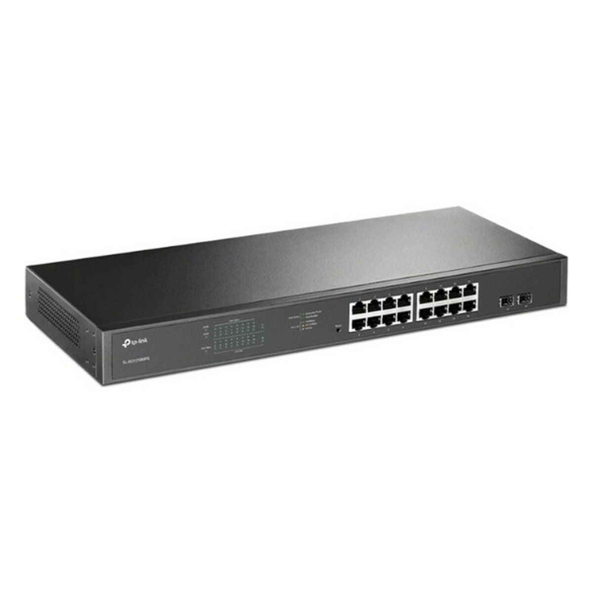 TP-LINK 16-Port Gigabit PoE+ Easy Smart Switch 16 Gigabit RJ45 Ports 2 SFP Slots 802.3at/af 192W PoE Power 1U 19p Rack-mountable