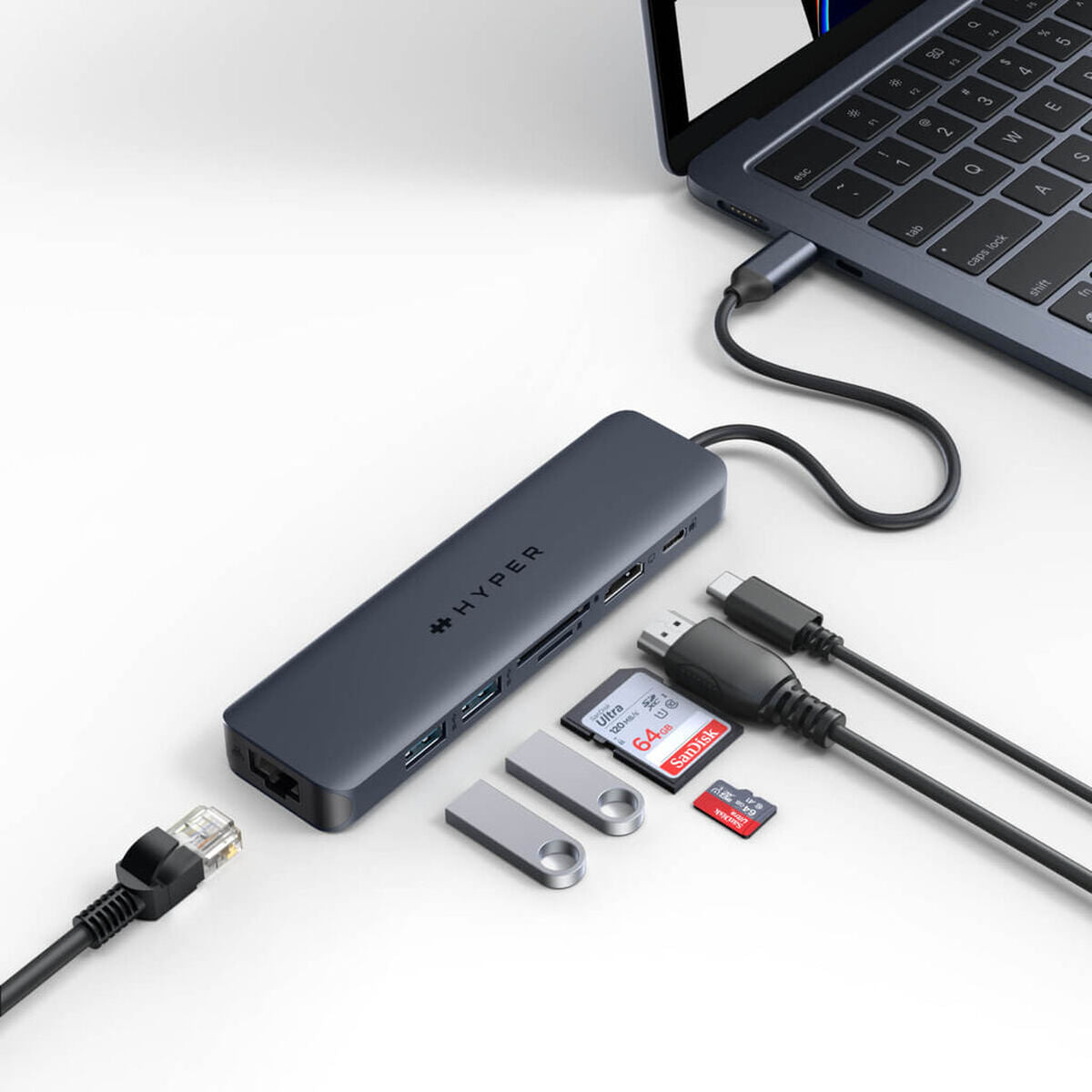 TARGUS HyperDrive EcoSmart Gen.2 Universal USB-C 7-in-1 Hub w 100 W PD Power Pass-thru