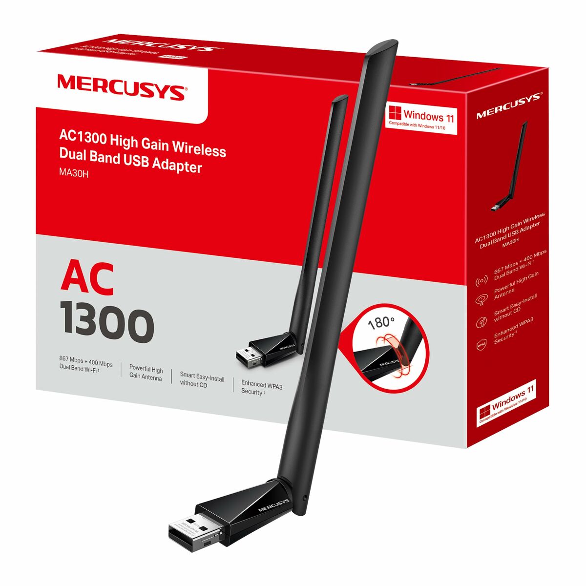 Mercusys MA30H carte réseau WLAN 1300 Mbit/s
