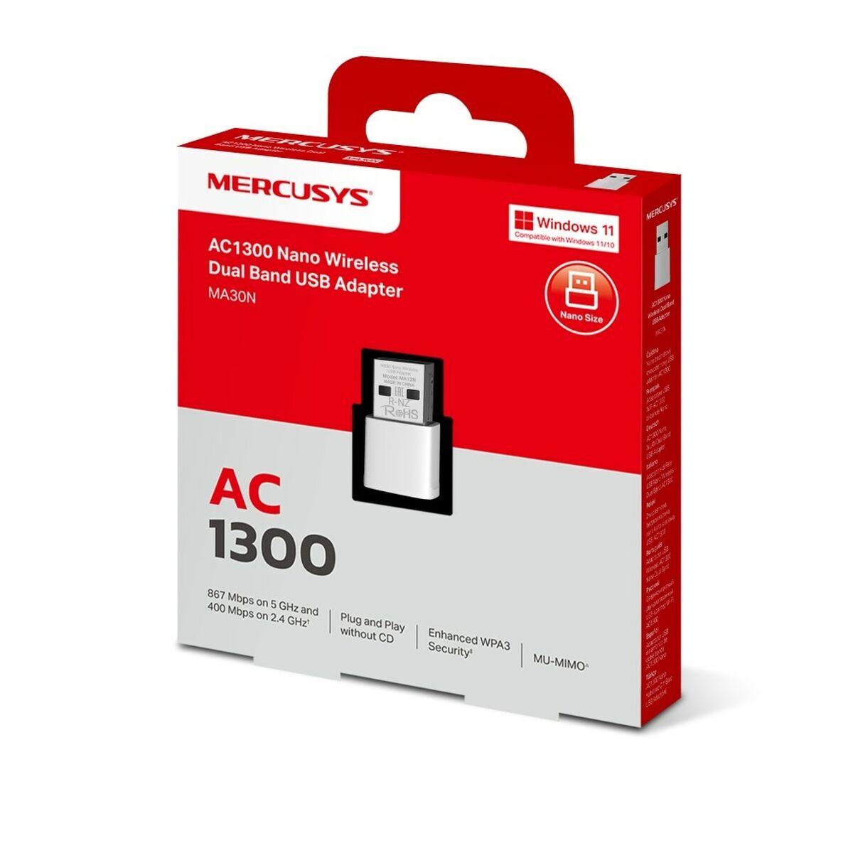 TP-LINK AC1300 Nano Wireless Dual Band USB Adapter 400 Mbps at 2.4GHz + 867 Mbps at 5GHz