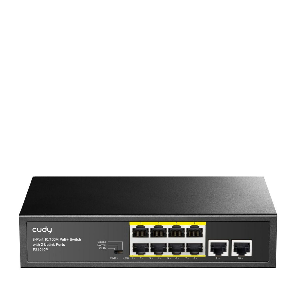 Cudy FS1010P commutateur réseau Non-géré Fast Ethernet (10/100) Connexion Ethernet, supportant l'alimentation via ce port (PoE) Noir