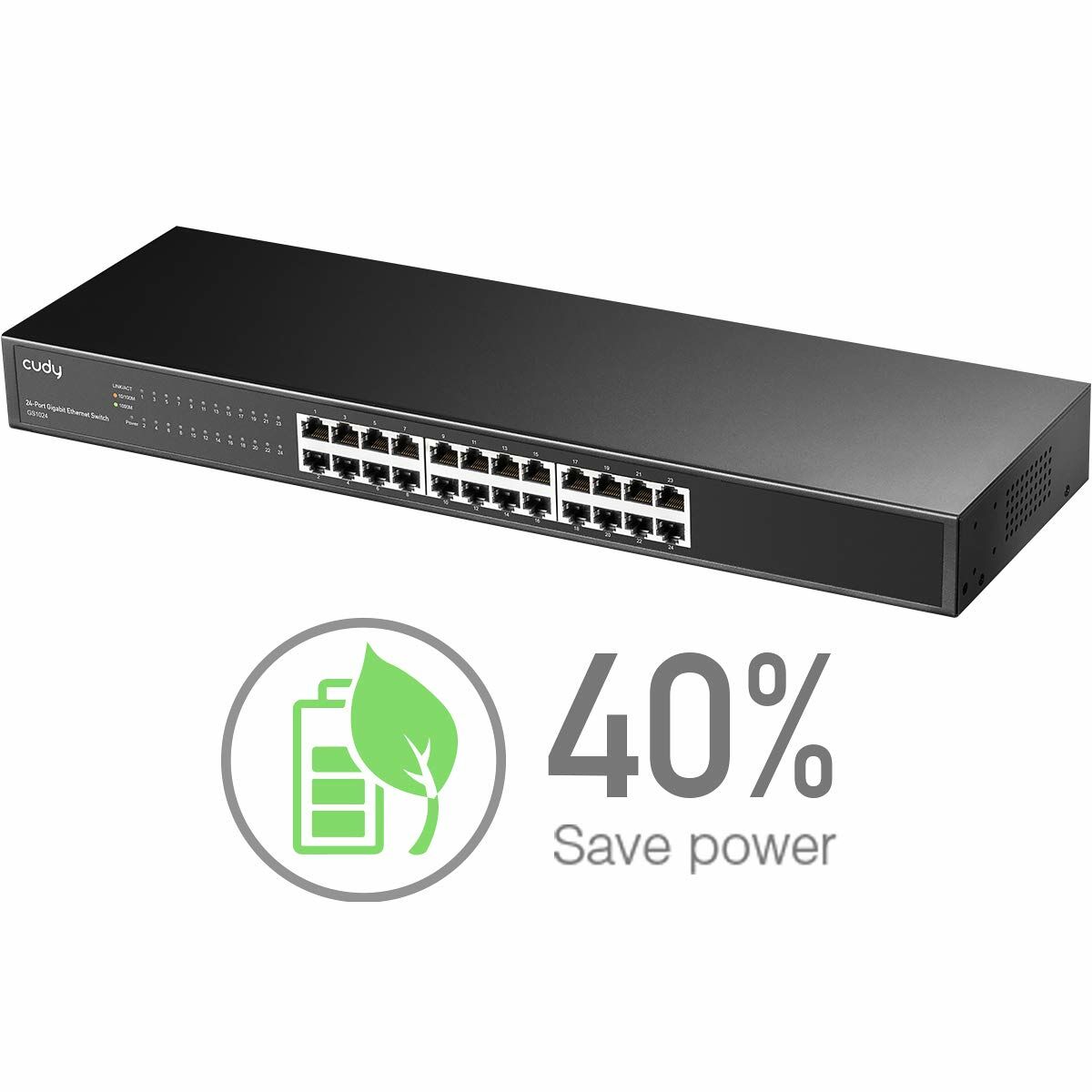 Cudy GS1024 commutateur réseau Non-géré Gigabit Ethernet (10/100/1000) Noir