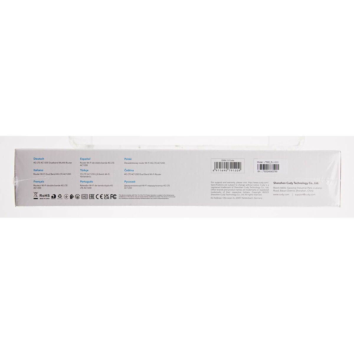 Cudy LT500 routeur sans fil Fast Ethernet Bi-bande (2,4 GHz / 5 GHz) 4G Noir