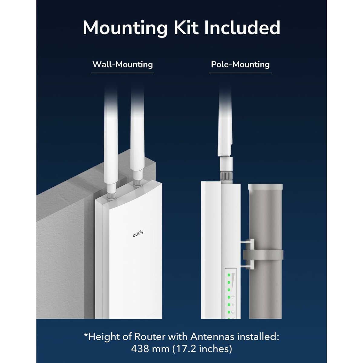 Cudy AP1300 Outdoor 1167 Mbit/s Blanc Connexion Ethernet, supportant l'alimentation via ce port (PoE)
