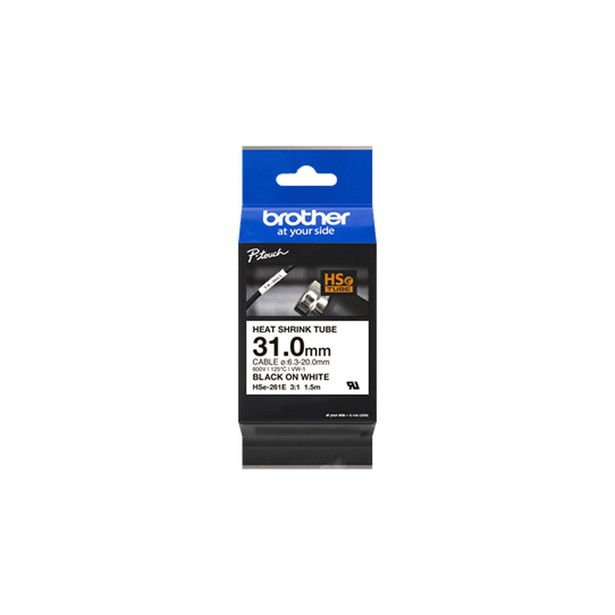 31.0MM BLACK ON WHITE HEAT SHRINK TAPE