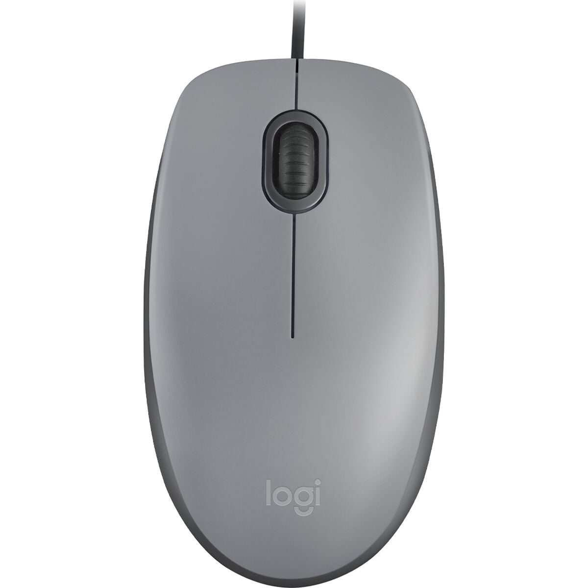 LOGITECH M110 Silent Mouse right and left-handed optical 3 buttons wired USB-A mid grey