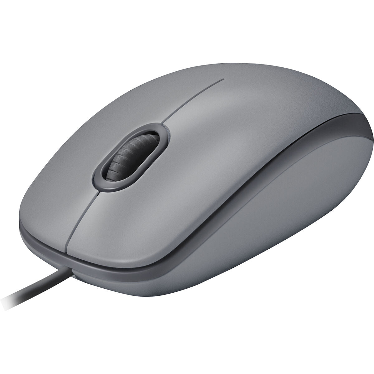 LOGITECH M110 Silent Mouse right and left-handed optical 3 buttons wired USB-A mid grey