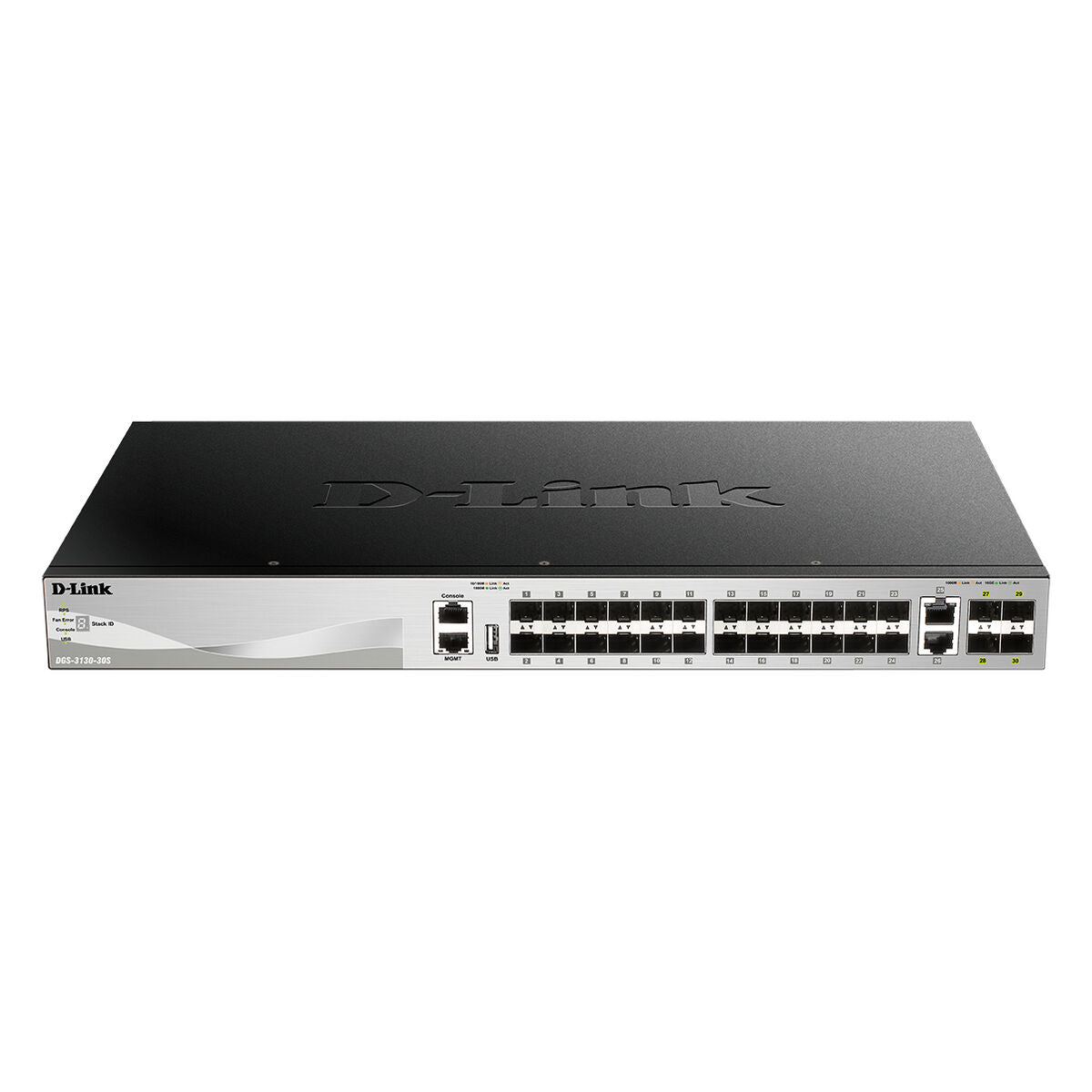 D-LINK L3 Light Switch 24 SFP ports & 2 10GBASE-T ports & 4 10GbE SFP+ Ports Physical Stack Up To 9 Units