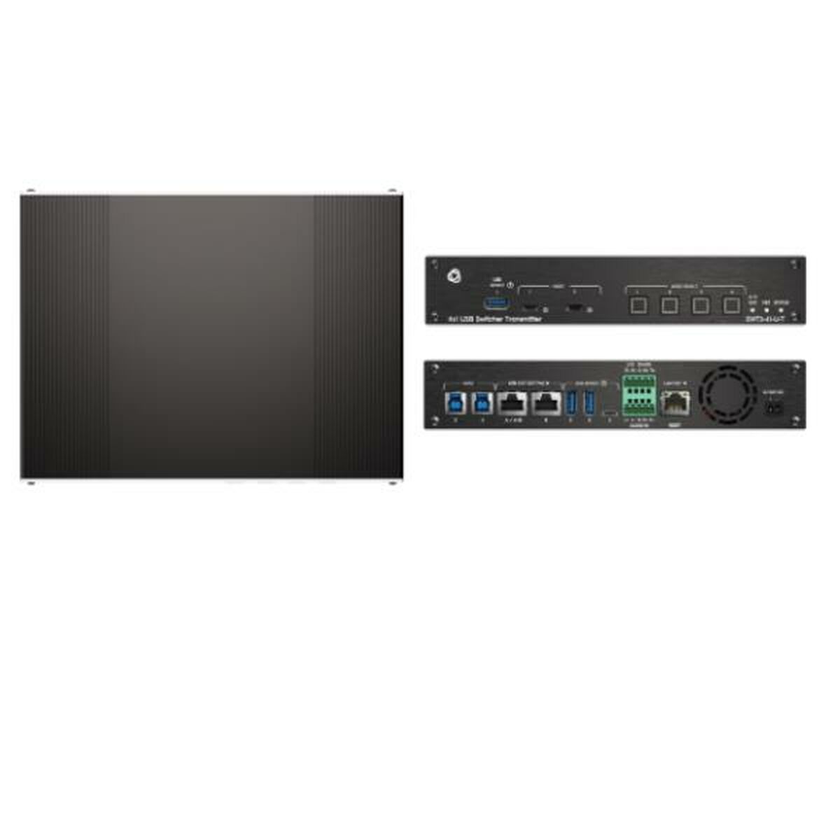 Kramer 4x1 USB 3.2/2.0 host PoE-acceptor managed switcher with 3-devices & USB 2.0 & ETH 2 links Tx over 1 CAT cable