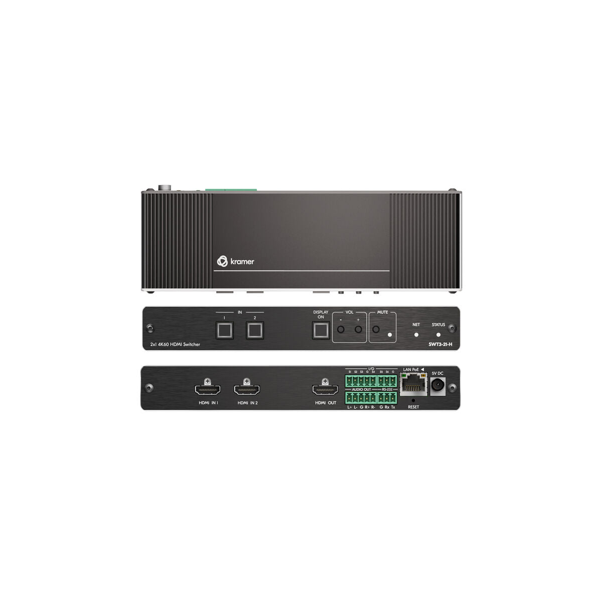 Kramer 4K60 4:4:4 4x1 HDMI Switcher with audio and control