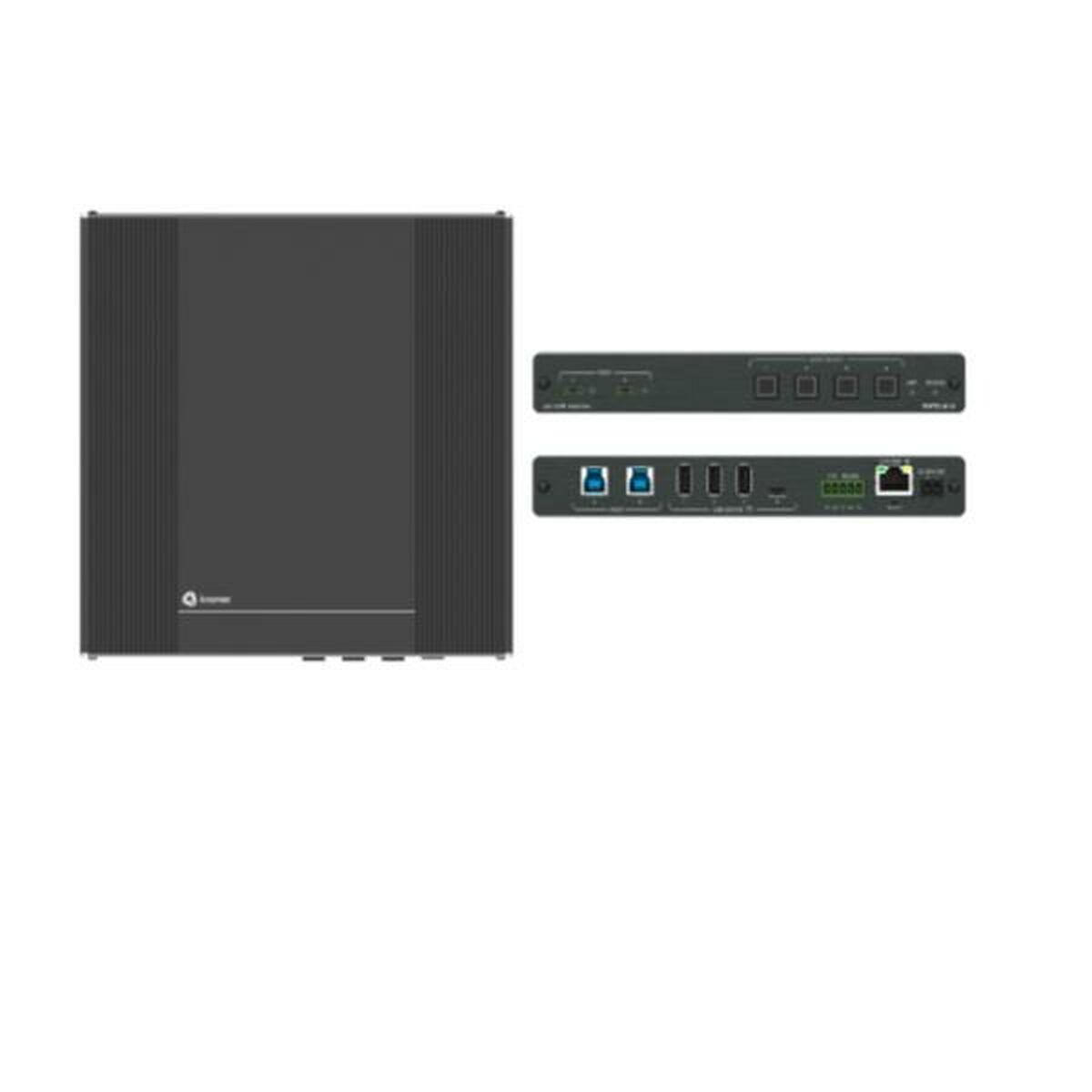 Kramer 4x1 USB 3.2 host PoE-acceptor managed switcher with 4 devices