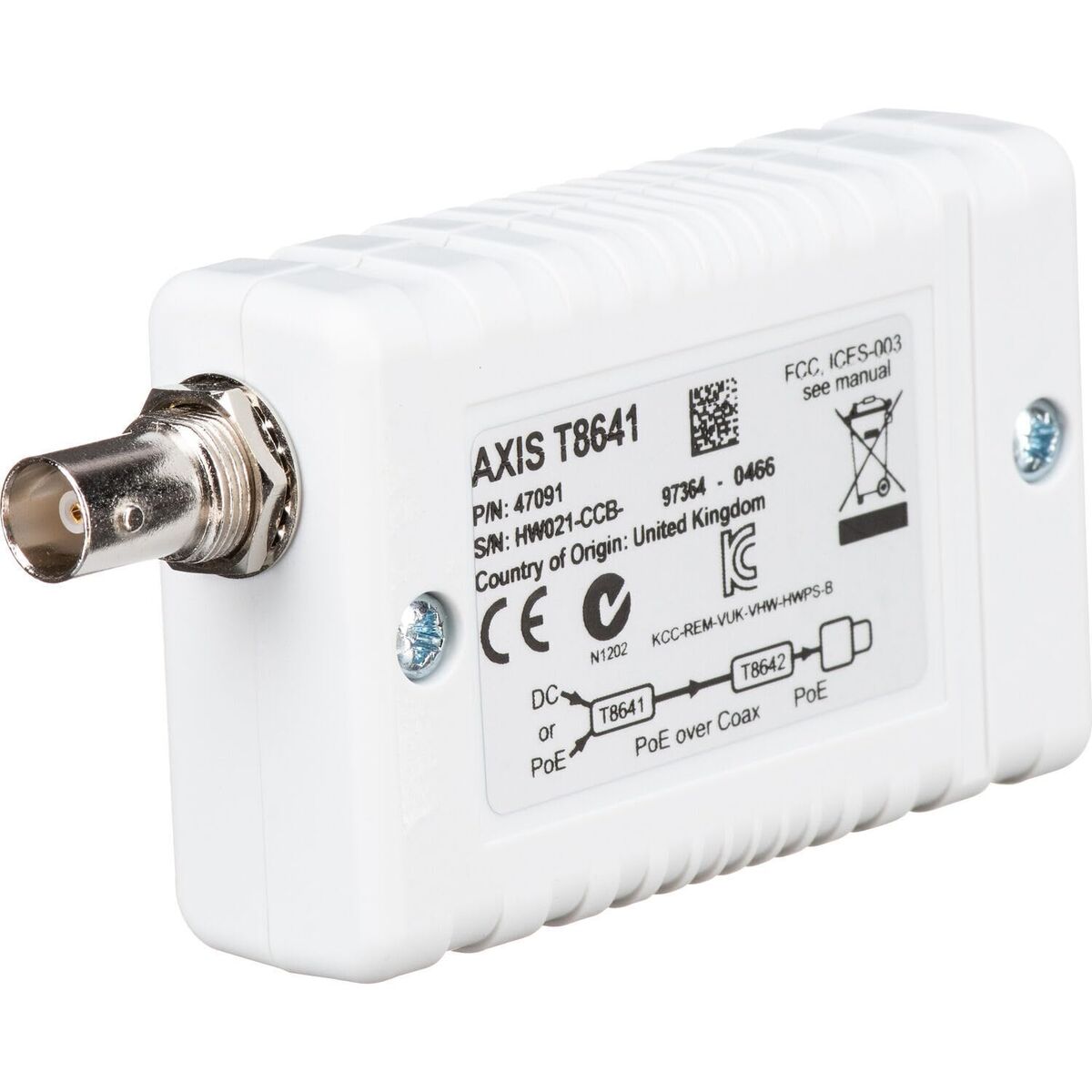 AXIS T8641 PoE+ sur Coax Base