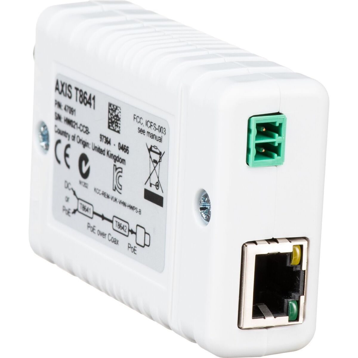 AXIS T8641 PoE+ sur Coax Base