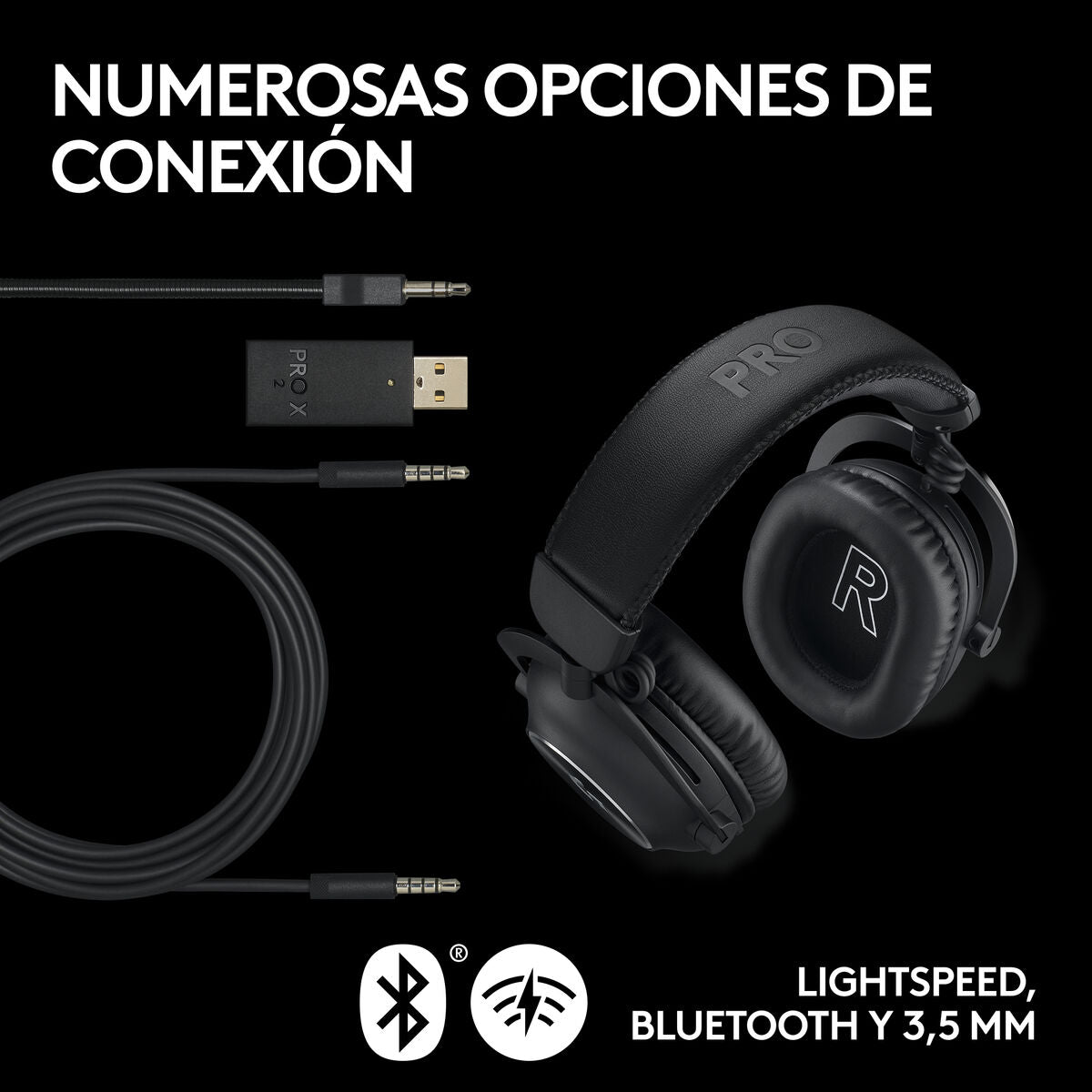 LOGITECH PRO X Headset full size LIGHTSPEED wireless noise isolating
