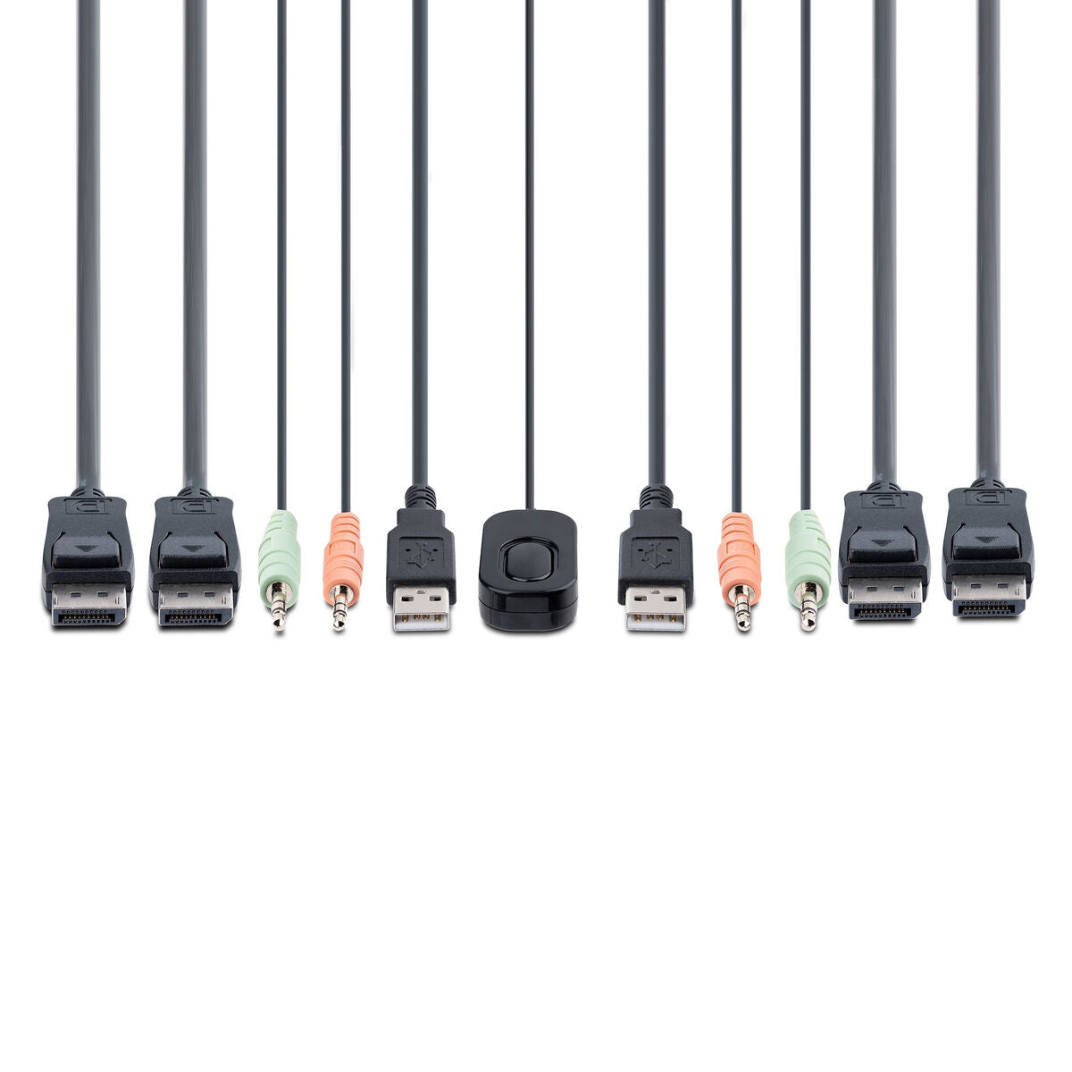 2-Port Dual-Monitor Cable KVM Switch