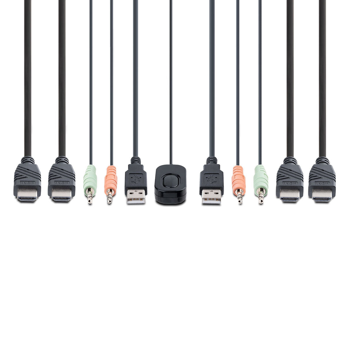 2-Port Dual-Monitor Cable KVM Switch
