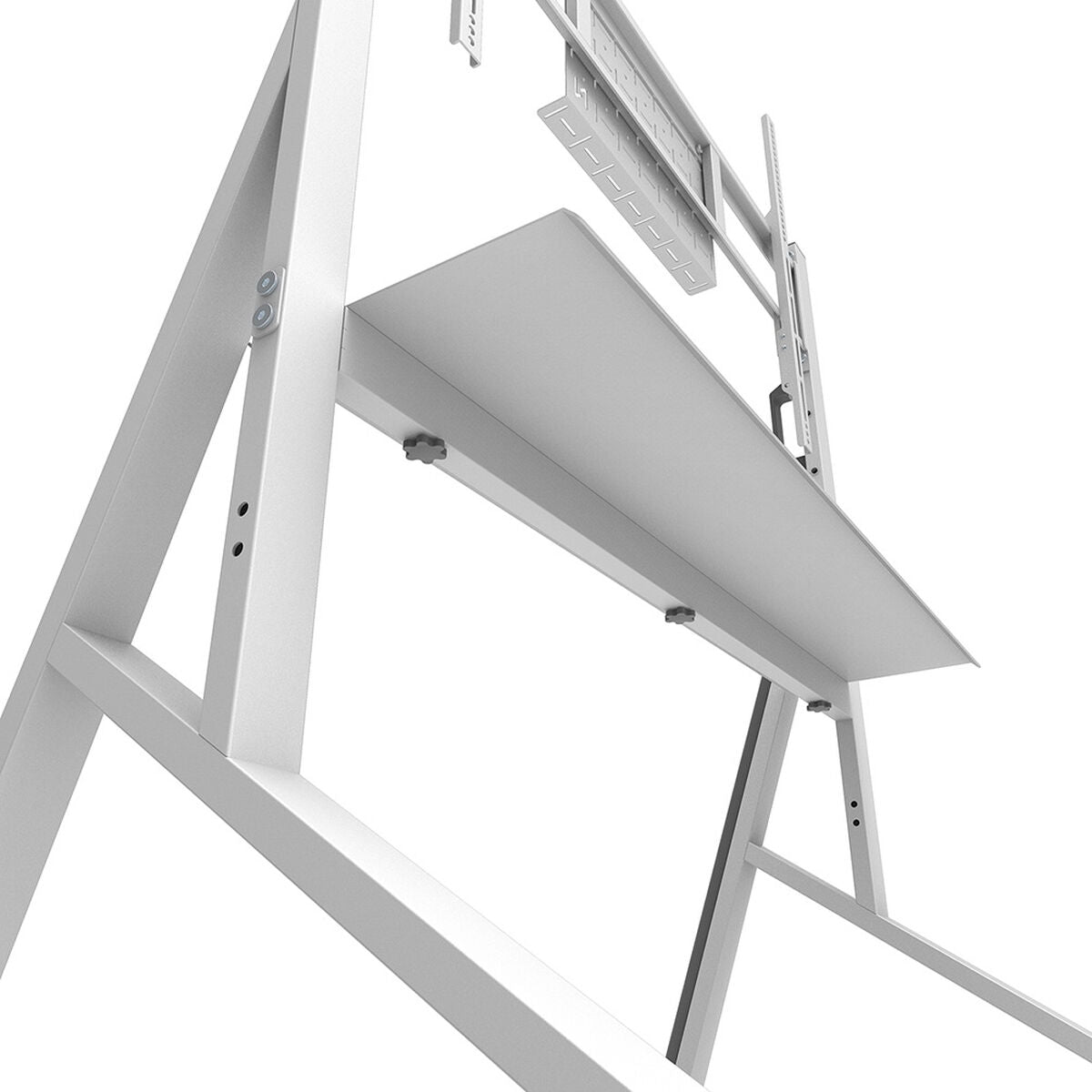 NEOMOUNTS FL50-525WH1 Support au sol mobile pour écran 55-86p - étagère multimédia incluse - installation rapide - TÌV