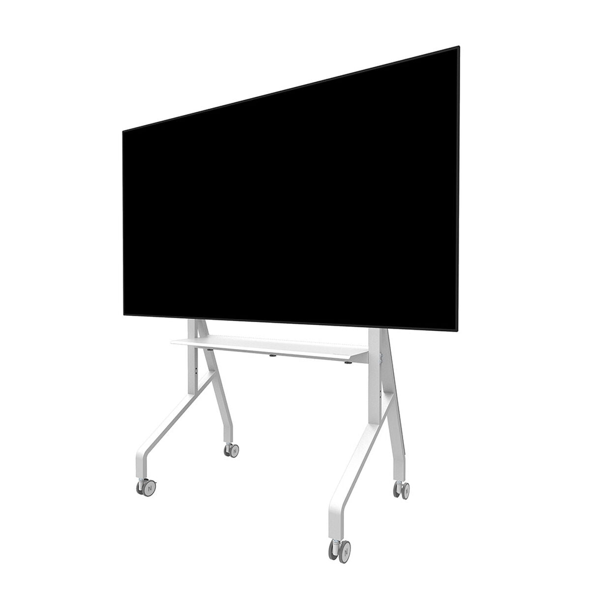 NEOMOUNTS FL50-525WH1 Support au sol mobile pour écran 55-86p - étagère multimédia incluse - installation rapide - TÌV