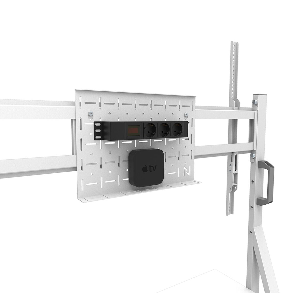 NEOMOUNTS FL50-525WH1 Support au sol mobile pour écran 55-86p - étagère multimédia incluse - installation rapide - TÌV