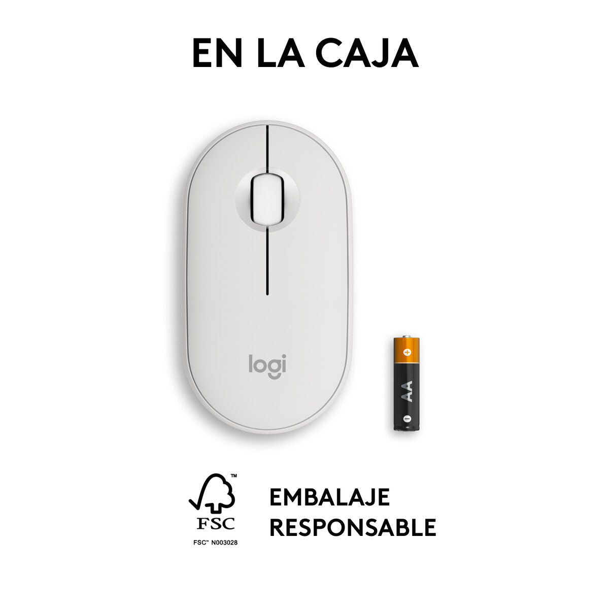 LOGITECH Pebble Mouse 2 M350s Mouse optical 3 buttons wireless Bluetooth 5.2 LE tonal white