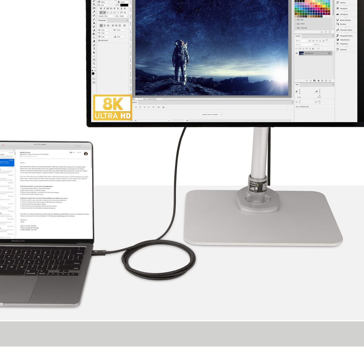 6ft Thunderbolt 4 Cable 40Gbps 100W