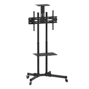 "Techly ICA-TR16T Support TV mobile 37-70"" jusqu'a 50kg réglable 2 étageres"