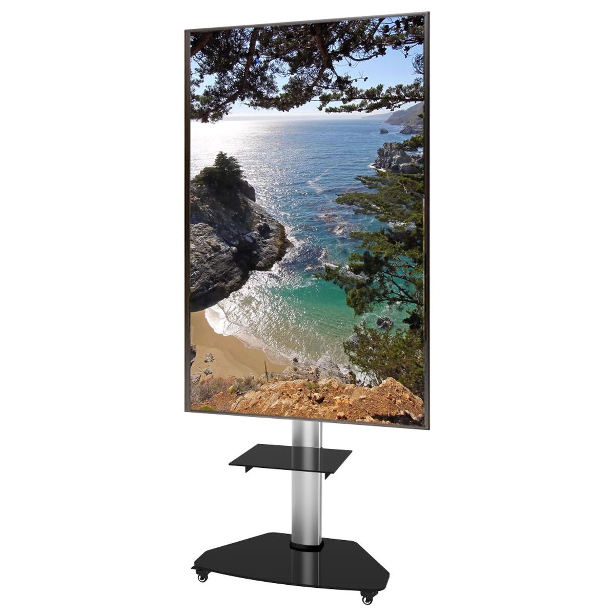 "Techly ICA-TR3SL Support TV mobile 37-70"" jusqu'a 40kg réglable 2 étageres"