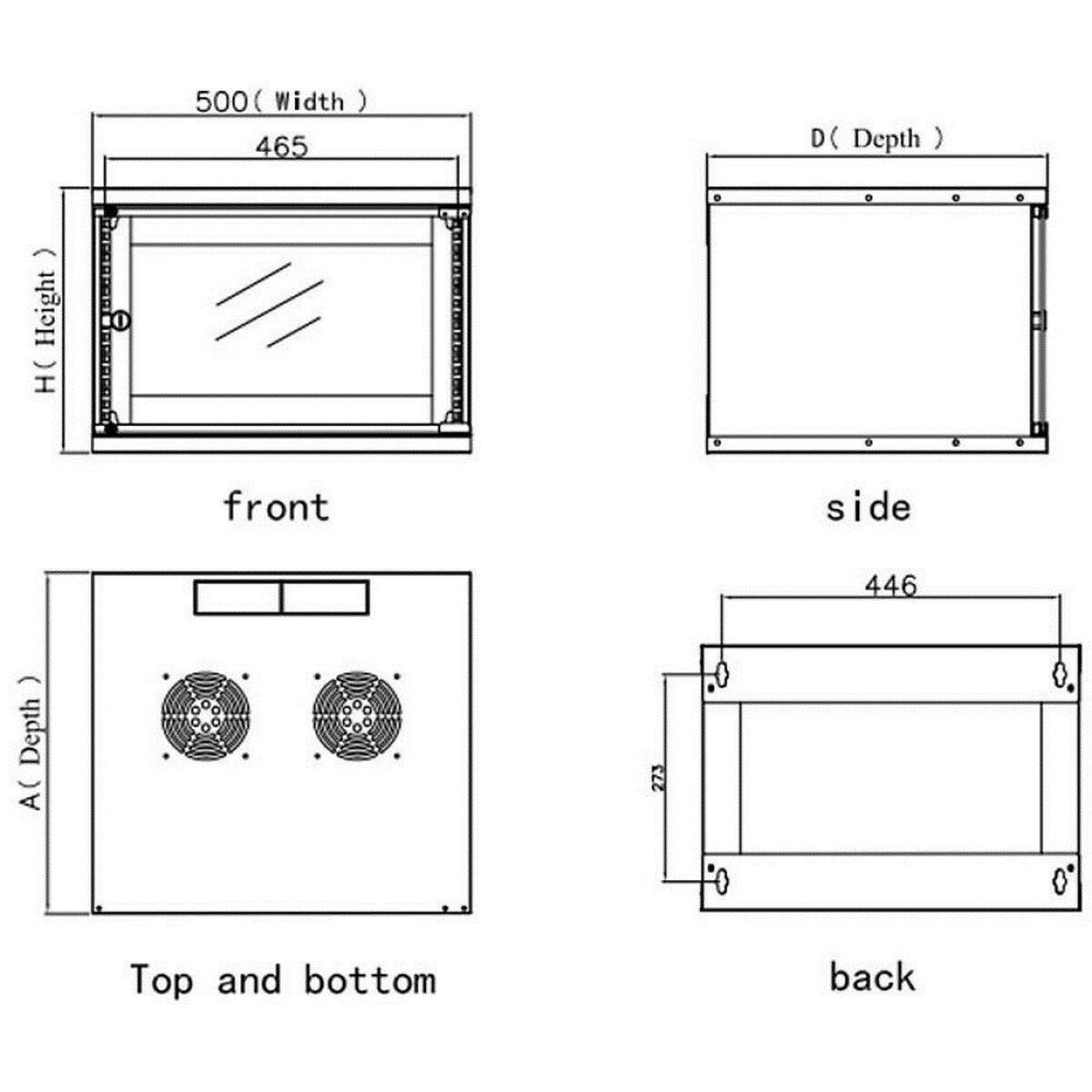 Techly I-CASE EL-1006B45 Armoire murale 6U 60/45 éco bl