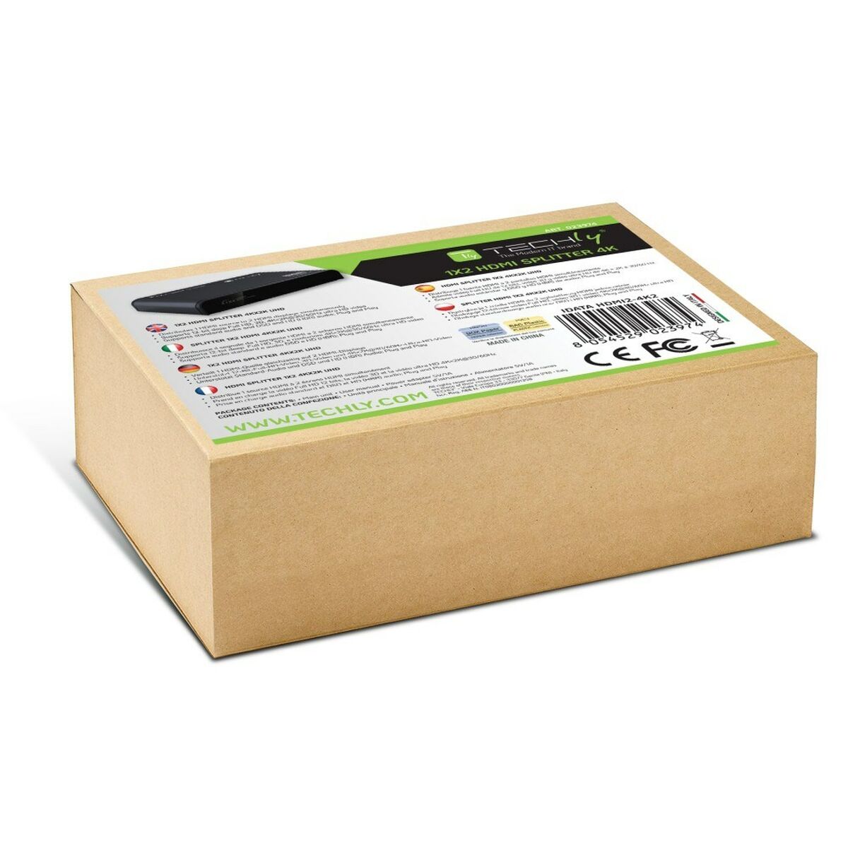 Techly IDATA HDMI2-4K2 Répartiteur HDMI 2.0 4K@60Hz 1x2 Actif