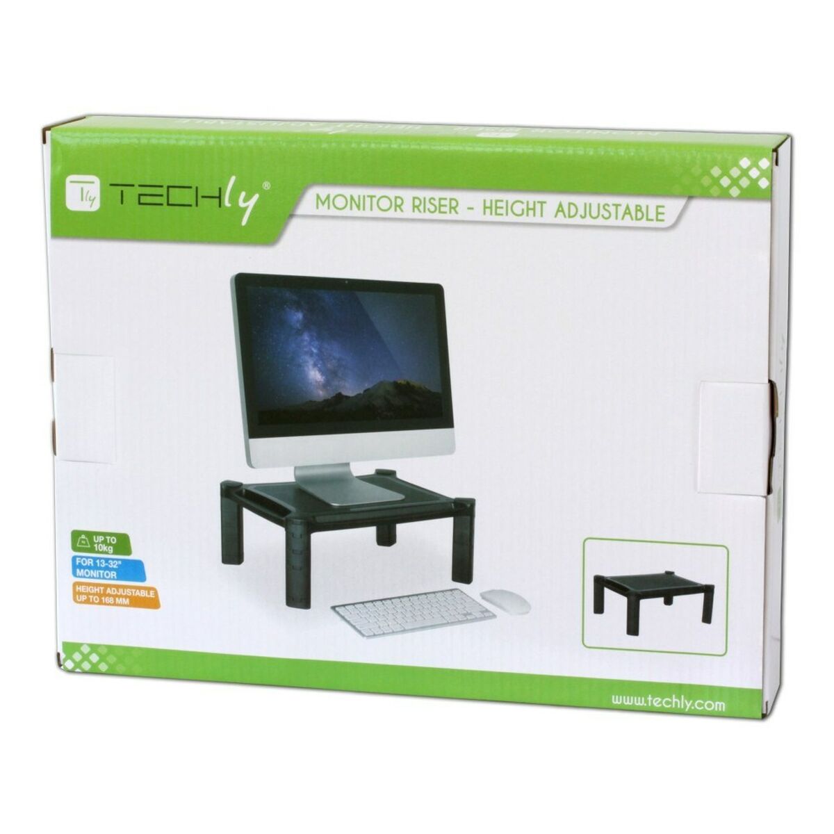 "Techly ICA-MS 401 Support de moniteur pour ordinateur portable de 32"" avec réglage de la hauteur"