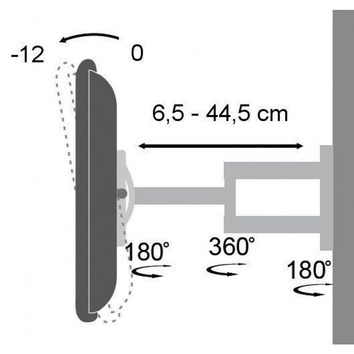"Techly ICA-LCD 2903 Support mural pour TV 19-37"" LED/LCD 25kg pivotant inclinable"