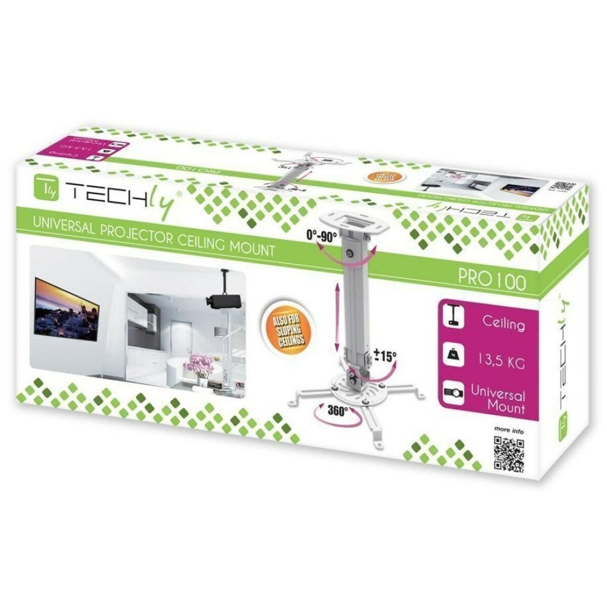 Techly ICA-PM 18S Bras de projecteur au plafond 580 lc
