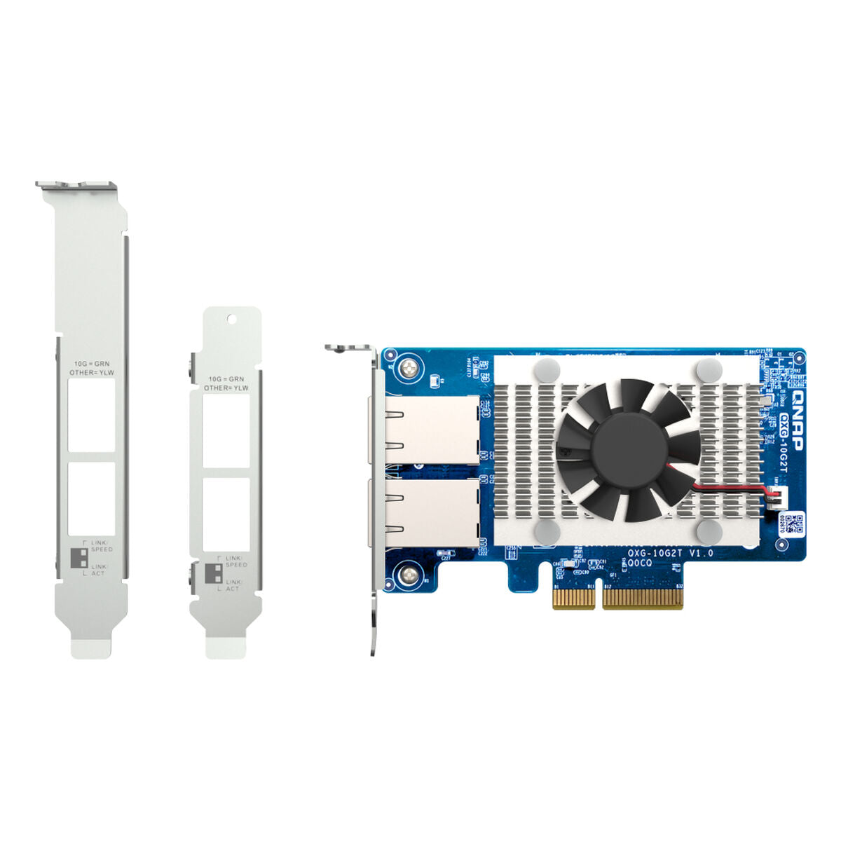 QNAP Dual-port BASET 10GbE network expansion card low-profile form factor PCIe Gen3 x4 Aquantia AQC107